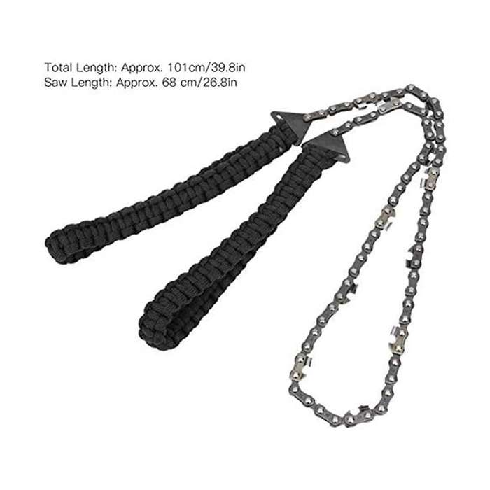 Survival Chain Saw, Garden Tool Comfortable Stainless Steel Chain Saw Emergency Tool for Camping for