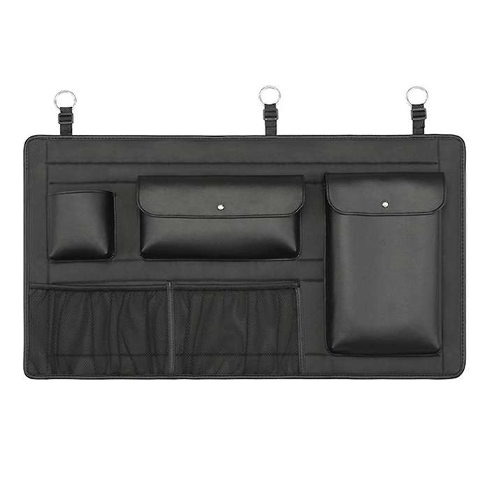 SUV Car Trunk Seat Bag Back Organizer Leather Auto Backseat Hanging Storage Bag Bottle Water Cup Too