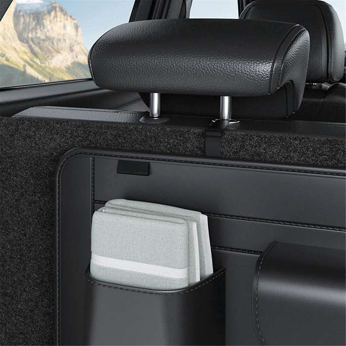 SUV Car Trunk Seat Bag Back Organizer Leather Auto Backseat Hanging Storage Bag Bottle Water Cup Too