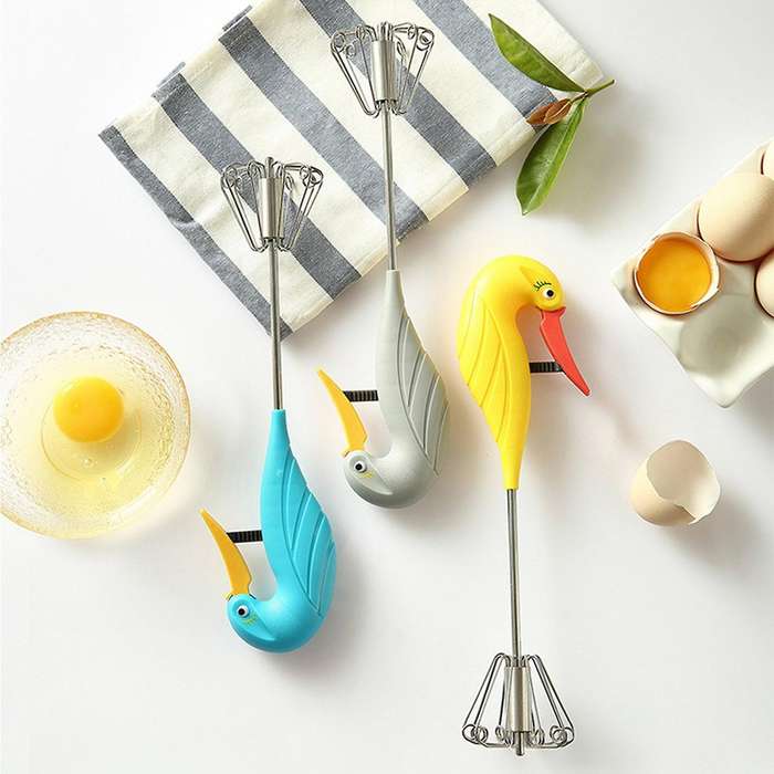 Swan Self Turning Manual Whisk Egg Beater Semi-Automatic Handheld Pressing Cream Stirring Whisk - R