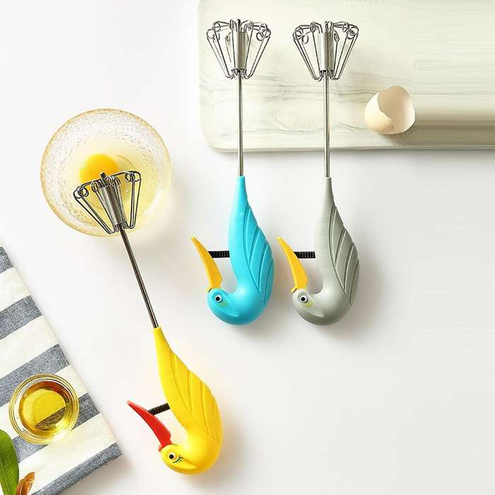 Swan Self Turning Manual Whisk Egg Beater Semi-Automatic Handheld Pressing Cream Stirring Whisk - R
