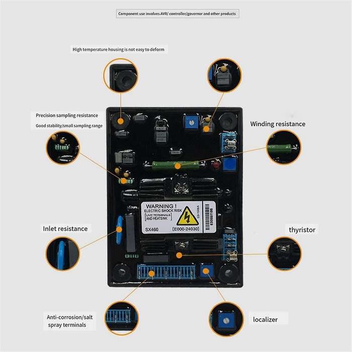 Sx440 Avr Generator Voltage Regulator Replacement Spare Parts for 500kw Brushless Generators, Mount