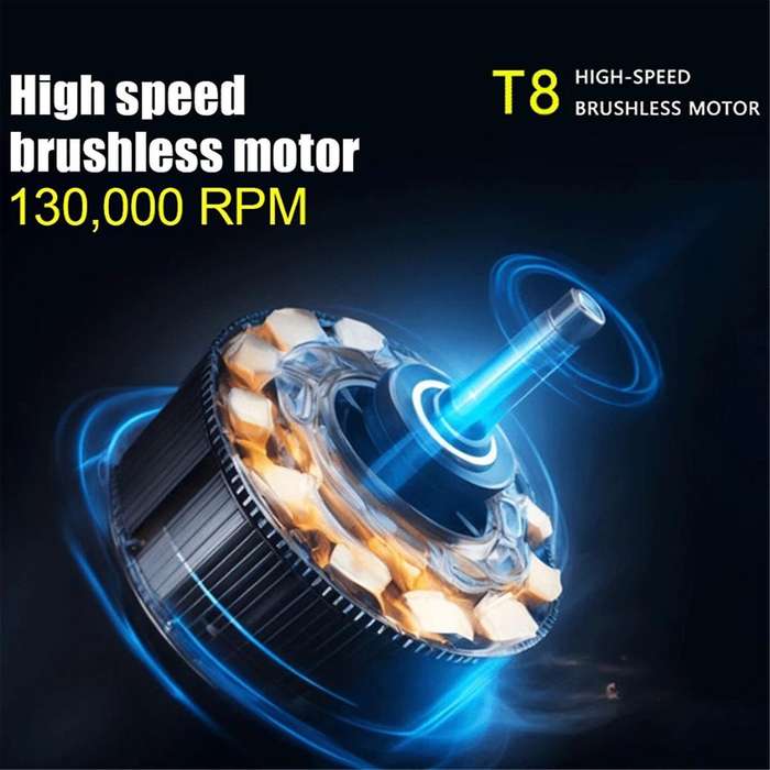 T8 130000RPM Blower Turbo Jet Fan Brushless Motor Jet Dry Blower Built-in Battery High Speed Duct Fa