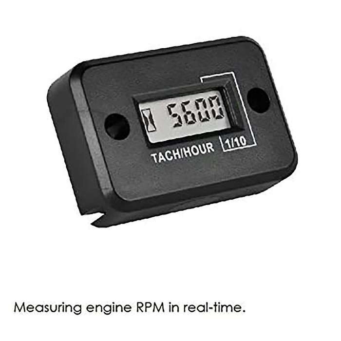Tach Hour Meter Digital Inductive Tachometer Powerful Measuring Waterproof Design for Gas Engine Gen
