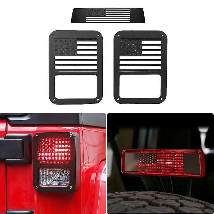 Tail Light Cover Guards Third Brake Light Cover for 2007-2018 JK Unlimited JKU Sport Willys 2/4 Door