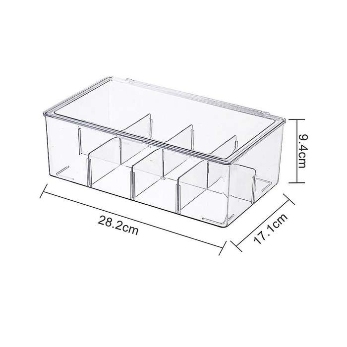 Tea Bag Storage Box Office Multifunctional Storage Box with Lid Acrylic Organizer Coffee Bag Compart
