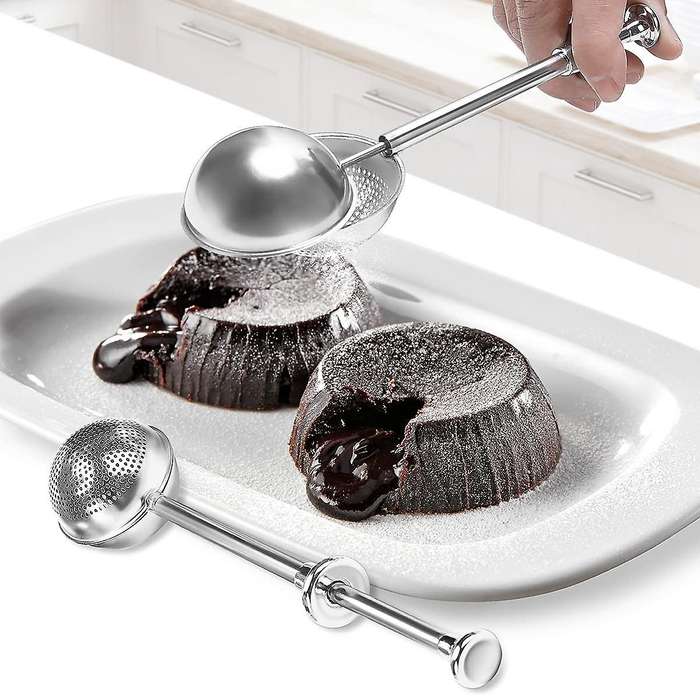 Tea Infuser Ball Shaped Stainless Steel Tea Ball Ball-Shape Push Style Tea Infuser Strainer,Pack of