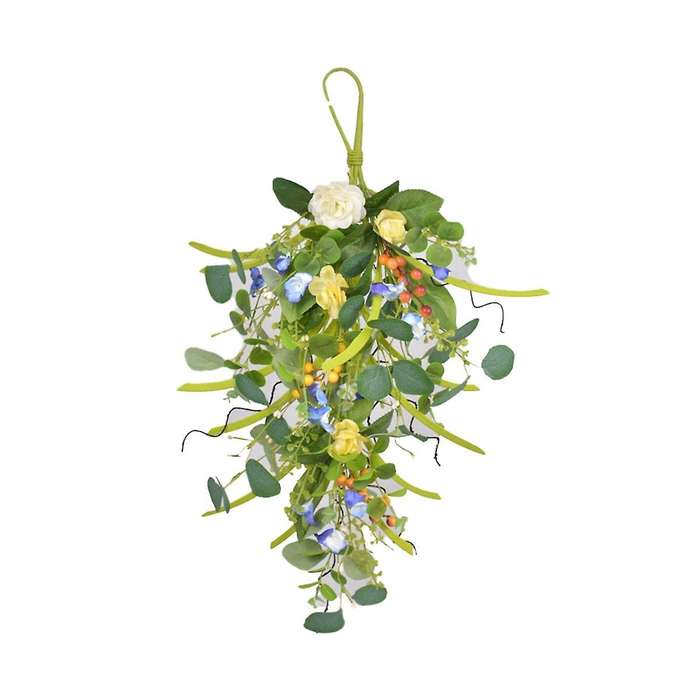 Teardrop Hanging Wall Decor Artificial Teardrop Spring Summer Front Door Teardrop Artificial Flower