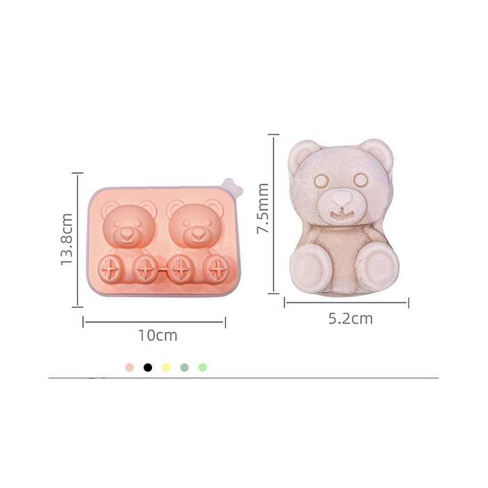 Teddy Bear Shaped Ice Cube Mold Silicone for Whiskey Big Ice Tray with Lid 2023 Kitchen Home Cool S