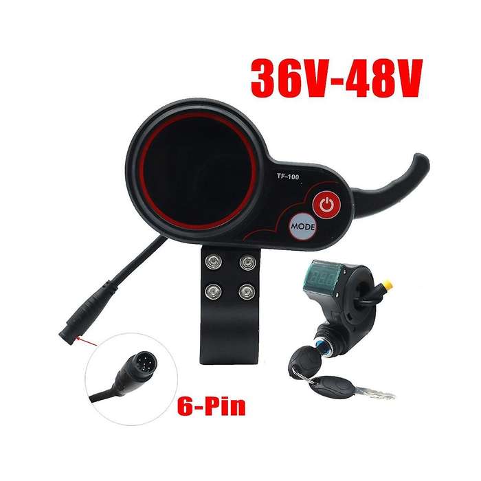 Tf-100 Display Dashboard 6pin+3pin Ignition Lock Key Scooter Skateboard Speedometer for Electric Sco