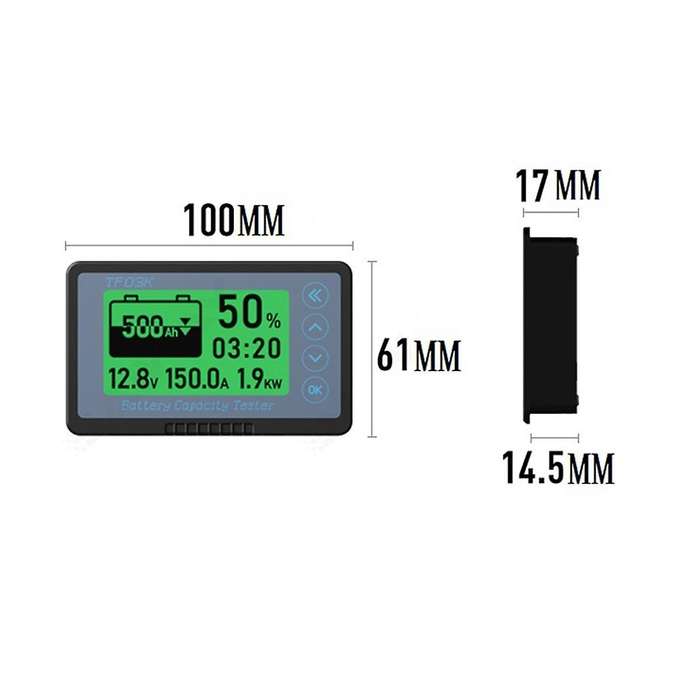 Tf03k Coulomb Meter Battery Capacity Indicator Voltage Current Display Lead Acid Battery Detector 8