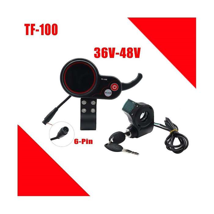 Tf-100 Display Dashboard 6pin+ignition Lock Key Long Cable Scooter Speedometer for Electric Scooter