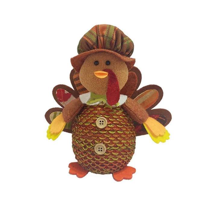 Thanksgiving Decorations Fall Gnome Decor: 2 Pcs Handmade Turkey Plush Ornaments with Sunflower Mapl