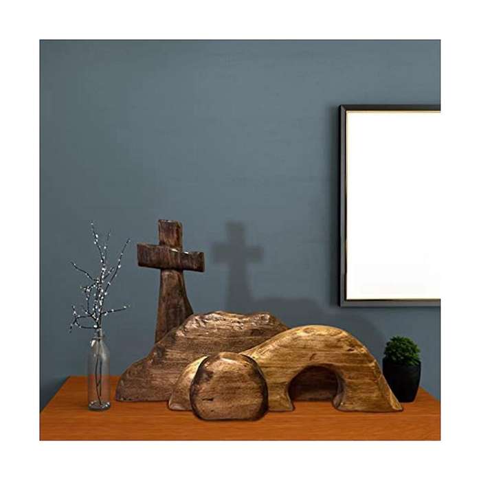 The Empty Tomb Easter Scene and , Wooden Easter Tomb Scene Decoration, Wood Easter Rebirth Decor