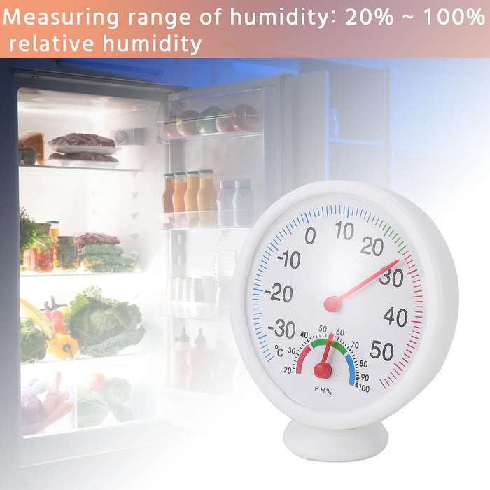 Thermometer Hygrometer Needle Round Dial Tester Interior Exterior White
