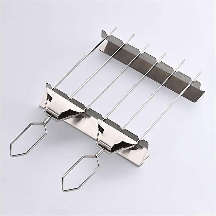 Three-Way BBQ Skewers, Stainless Steel BBQ Skewers, Easy to Use Pusher Slider, Perfect for Meats, Ve