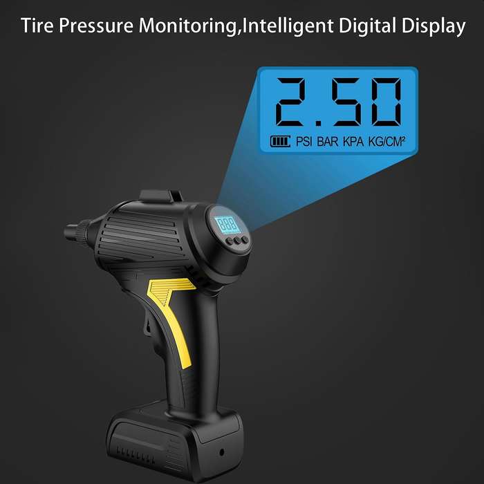 Tire Inflator Air Compressor for Car Tire Cordless Car Tire Pump Digital Pressure Gauge Auto Shut Of