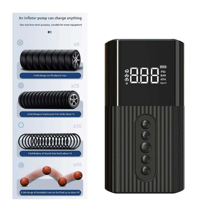 Tire Inflator Portable Air Compressor,air Pump for Car with Led Digital Pressure, 2x Faster Inflatio