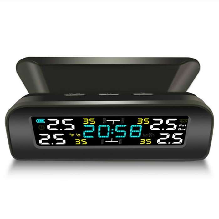 Tire Temperature Tire Pressure Monitor Car Universal Tire Inspection Monitor Wireless Solar Power E