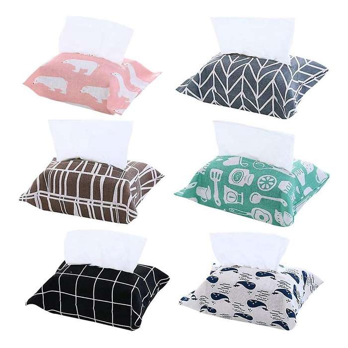 Tissue Set Towel Rack Tissue Storage Box Removable Tissue Box Nordic Cute Cloth Cotton Linen Tissue