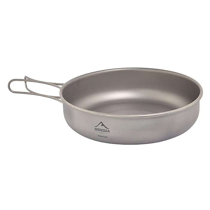 Titanium Frying Pan with Folding Handle Camping Frying Pan for Outdoor Camping Cooking Hiking Portab