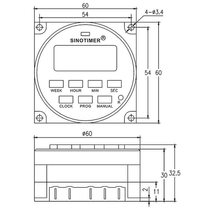 Tm618sh-1 1 Second Weekly Programmable Digital Timer Automatically Turn On Off Microcomputer Time