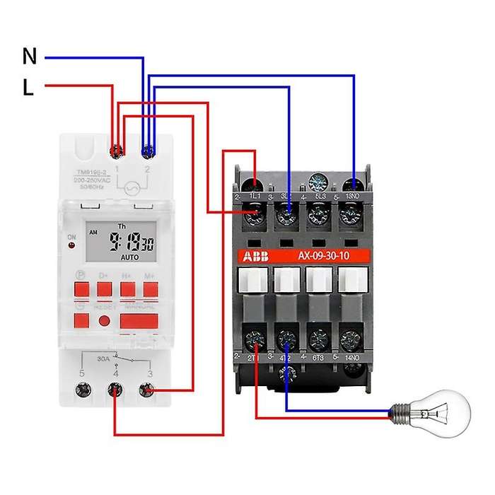 TM919B 220V 30A Programmable Digital Timer Switch DIN Automatic Cycle Timing Controller for Lights,F