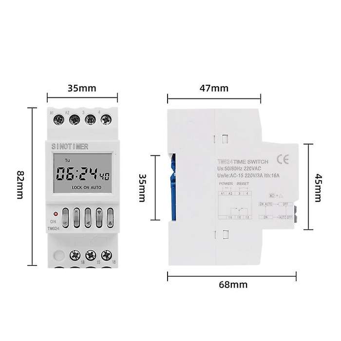 Tm624 Digital Timer Switch 40-group Time-controlled Ringer Din Rail Mount 220v Timer Relay