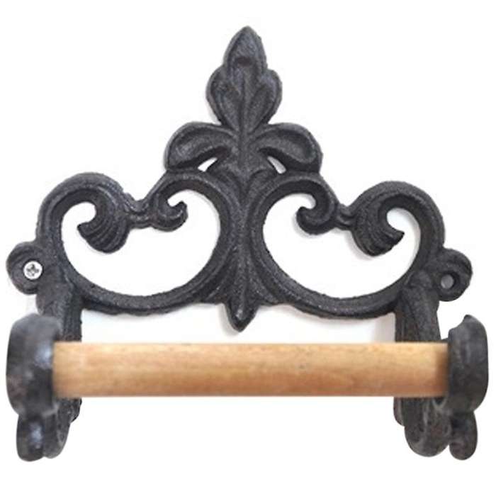 Toilet Paper Holder Retro Wrought American Style Holders Wall Mounted for Home Black Bathroom Access