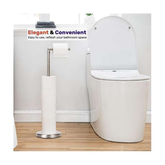 Toilet Paper Holder, Free Standing Toilet Paper Holder Stand with Reserve for 4 Spare , Sturdy Base