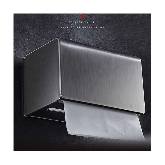 Toilet Paper Holder with Shelf - Flushable Wipes Dispenser & Storage Fits Any Bathroom