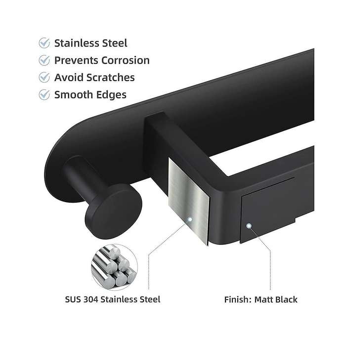 Towel Holder , Self-adhesive Towel Holder Bathroom Stainless Steel Guest Towel Holder Wall Bath Tow