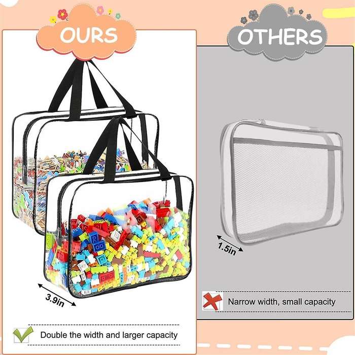 Toy Storage Bags with Labels, Reusable Clear Pvc Board Game Storage, Travel Waterproof Organizer Bag