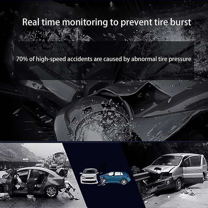 TPMS Solar Tire Pressure Monitoring System TPMS Car Tyre Pressure Monitor External Sensor Universal