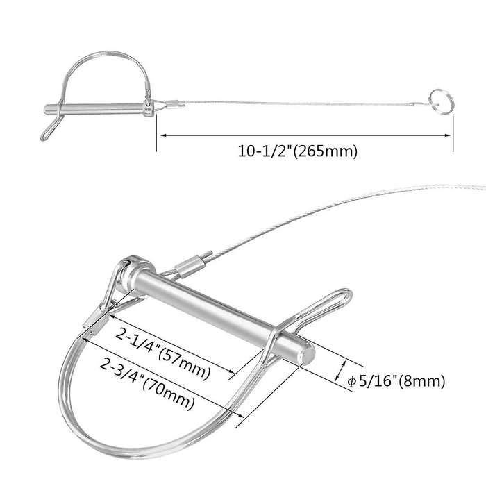 Trailer Coupler Pin 5/16-inch Diameter X 2-3/4-inch Long Trailer Pins with Plastic Coating 10pc 11-