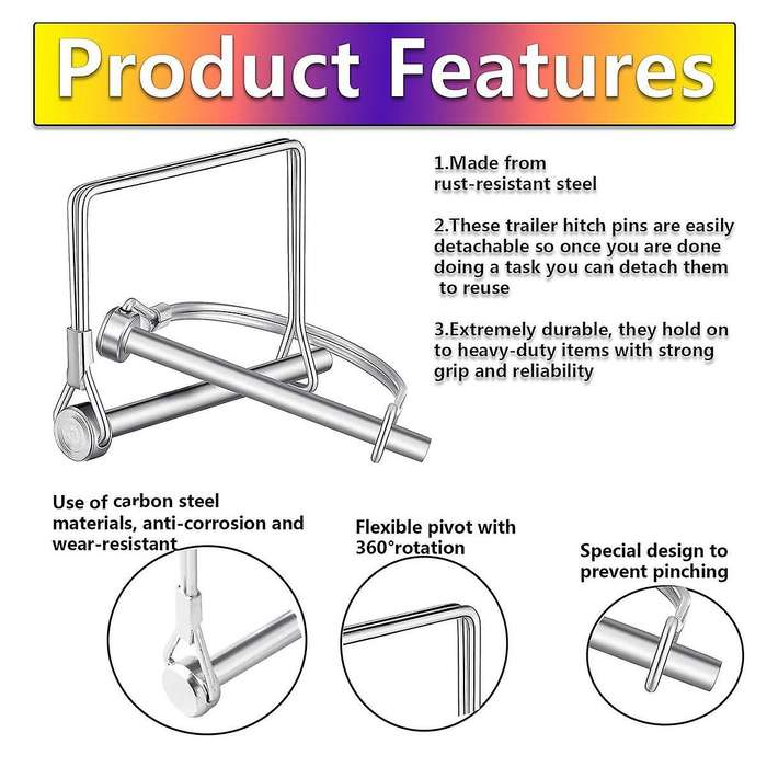 Trailer Lock Pins,30pcs Pto Pin Shaft Locking Pin 1/4 Pin Hitch Pin Wire Lock Pin Safety Coupler Pin