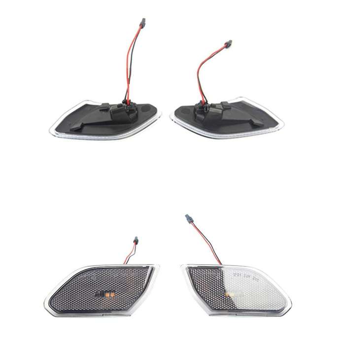 Transparent Led Front Side Marker Light Turn Signal Lamp Round Eyebrow Side Lamp for Wrangler JL 201