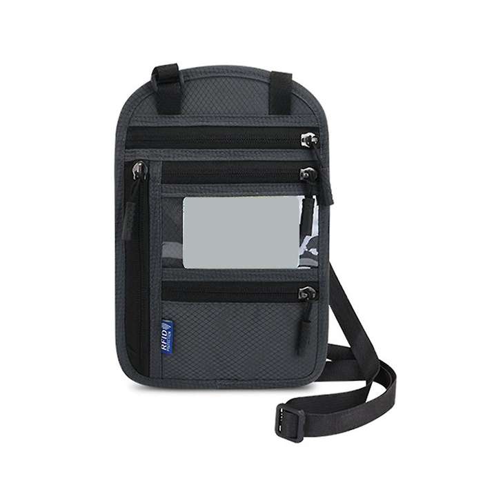 Travel Neck Wallet Pouch with RFID Blocking Passport Cover Holder Document Organizer Card Mobile Pho