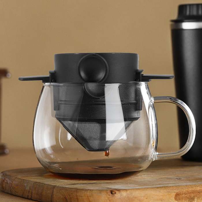 Travel Pour Over Cup Coffee Filter,portable Foldable Cone Reusable Foldable with Brush Scoop for Tr
