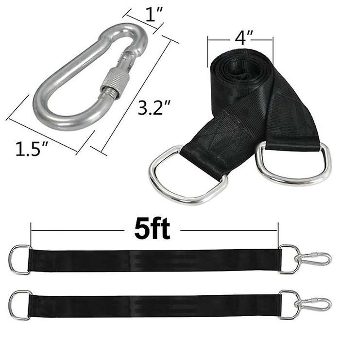 Tree Swing Straps Hammock Straps (5Ft) - 2 PCS Swing Straps Hanging Kit Camping Hammock Rope Straps