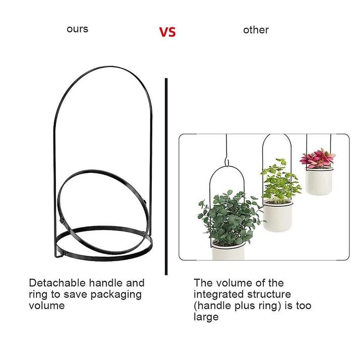 Triflora Hanging Planters for Indoor Plants or Herbs, Black+Gold