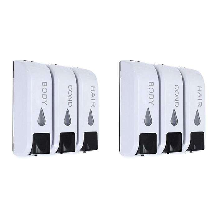 Triple Shower Soap Dispenser Wall Mounted Liquid Shampoo Dispenser