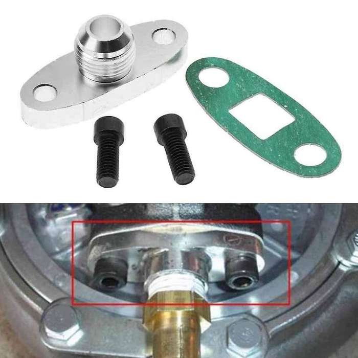 Turbo Oil Drain Outlet Flange Gasket Adapter Kit Set 10AN 10 an Fitting T3 T4 Refitting the An10 Tur