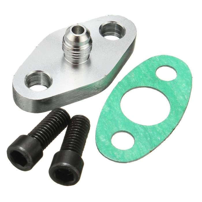 Turbo Oil Feed Line Inlet Flange Gasket 4AN 4 an Fitting Adapter for T3 T4 T04E GT40R GT42 GT42R GT4