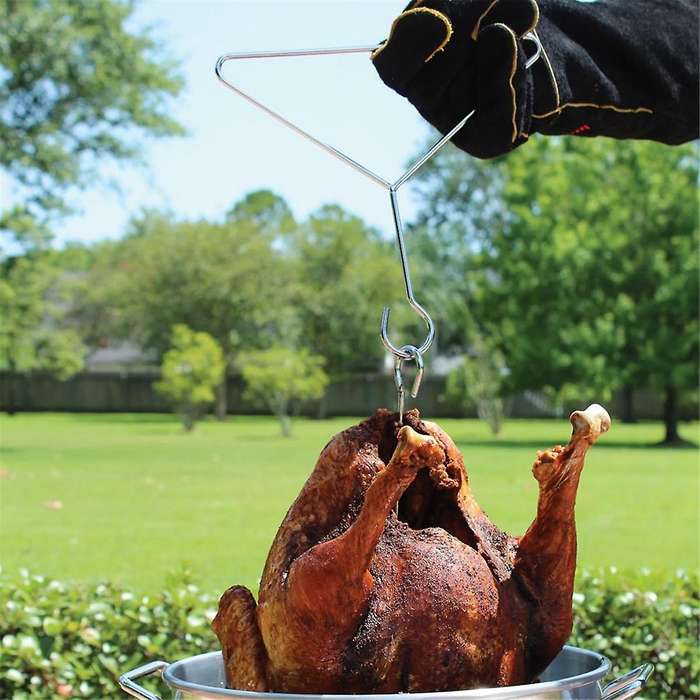 Turkey Rack and Lifting Hook Kit. for Use with Turkey Fryer Packages