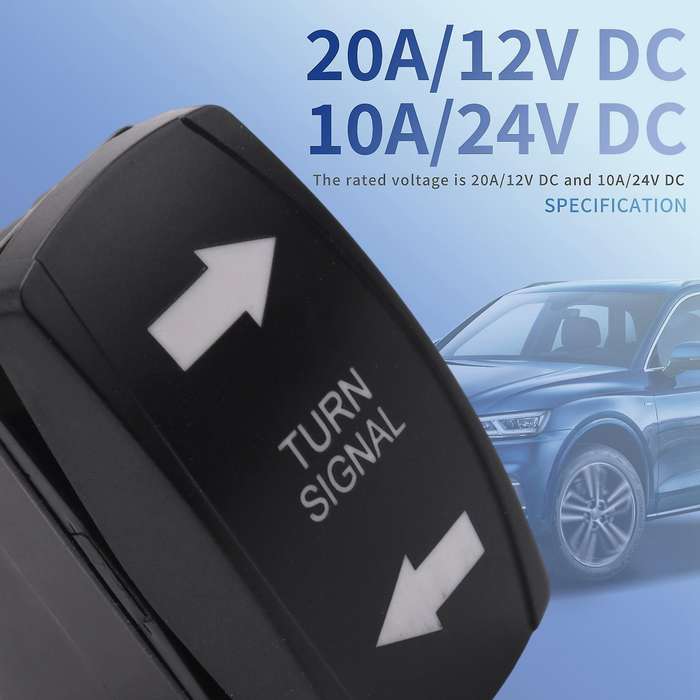 Turn Signal Rocker Switch LED for RV Vehicle Off-Road Tractor Boat Motorcycle 4Pin Universal Switch