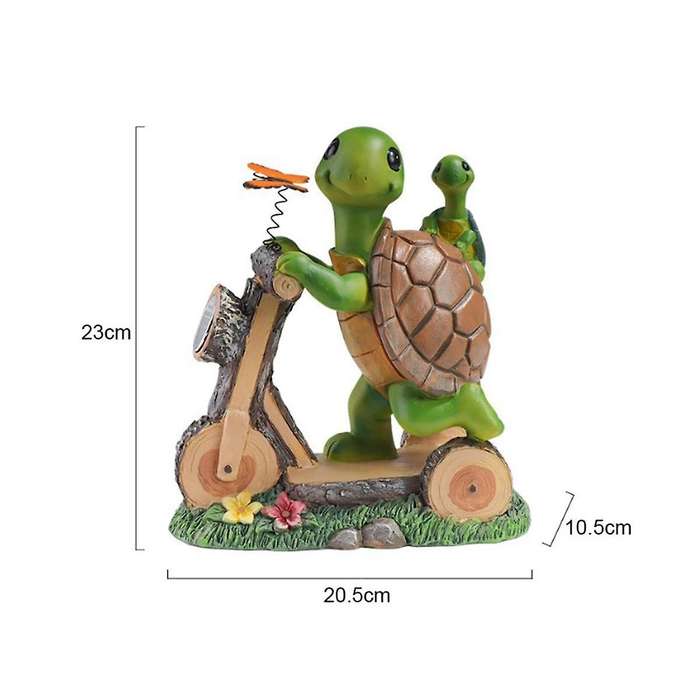 Turtle Outdoor Solar Light Cute Turtle Small Butterfly Garden Decoration Statue Outdoor Turtle Statu