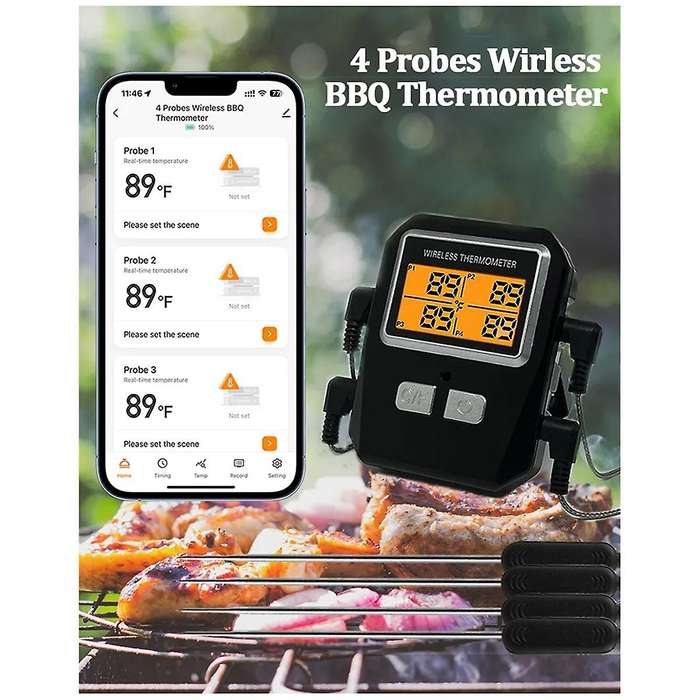 Tuya 100m Wireless Meat Food Thermometer Kitchen Cooking Tool Oven Grill Bbq Bluetooth Temperature M