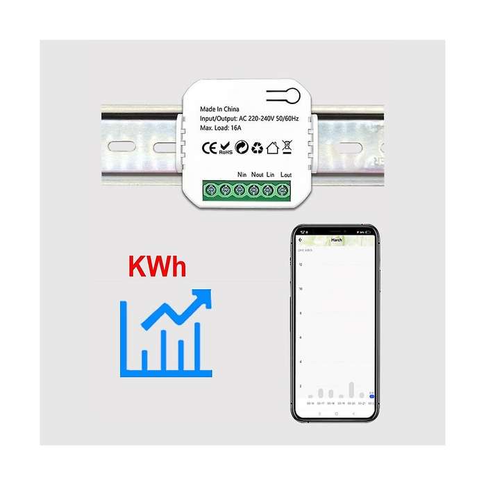 Tuya Smart Life Zigbee Switch Electricity Energy Monitor Kwh Din Rail 16a Timer Socket Mini Module