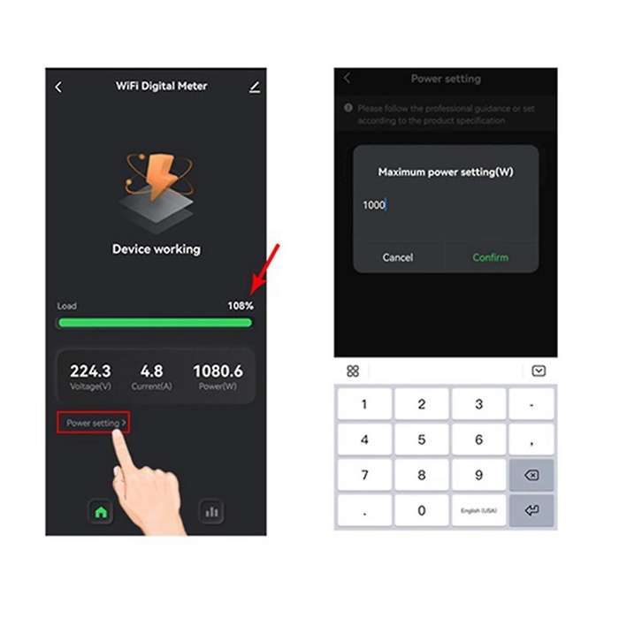 Tuya Smart WiFi Energy Meter 1 Channel with Current Sensor App Monitor Export and Import Power 80A A